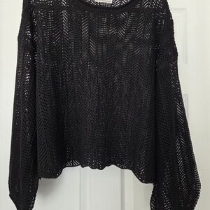 Zenana Outfitters Black Crochet Top